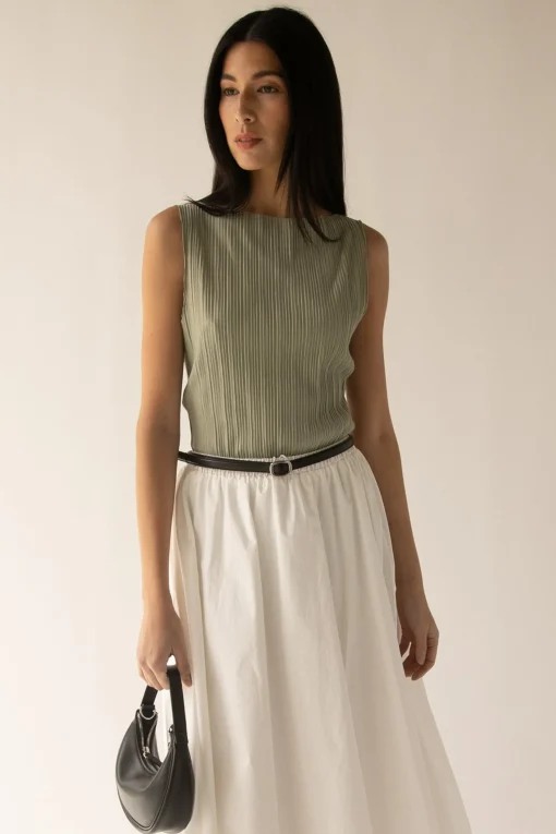 PLEATED TANK TOP