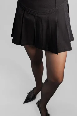 PLEATED TWILL MINI SKORT