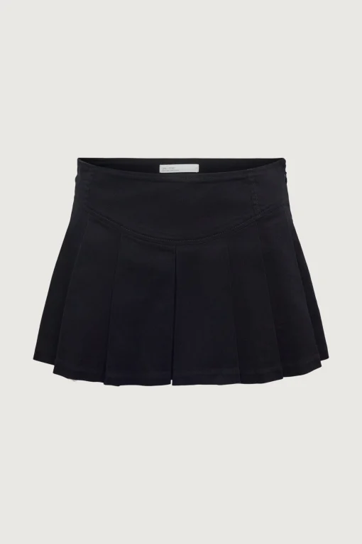 PLEATED TWILL MINI SKORT