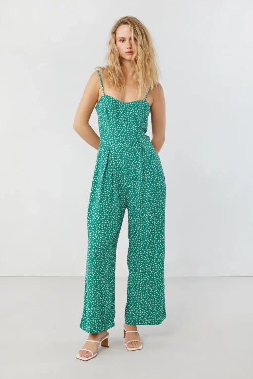 PRINTED SLEEVELESS JUMPSUIT
