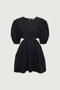 PUFF SLEEVE MINI DRESS WITH CUTOUTS