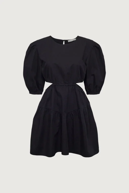 PUFF SLEEVE MINI DRESS WITH CUTOUTS