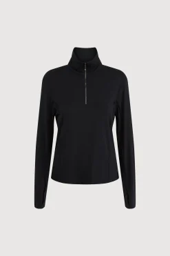 QUARTER ZIP SLEEVE TOP