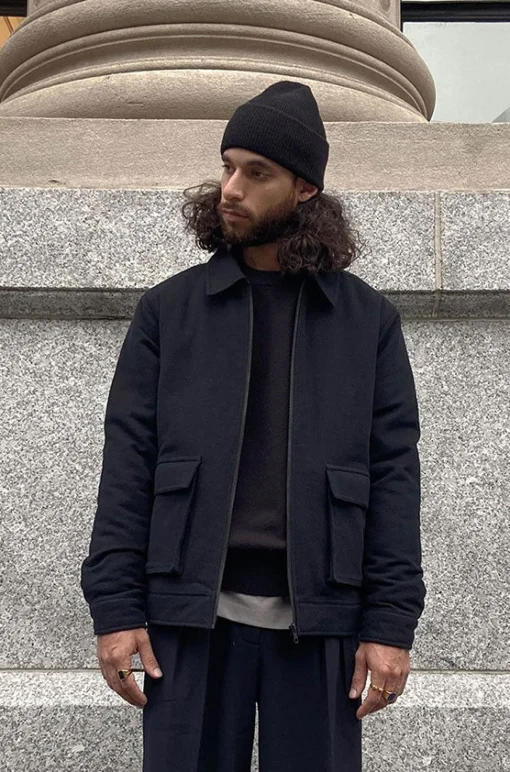QUILT WOVEN COLLARED JACKET