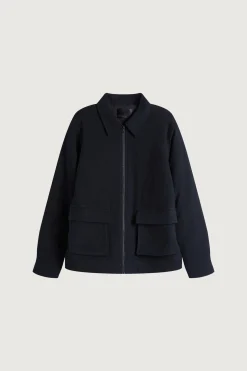 QUILT WOVEN COLLARED JACKET