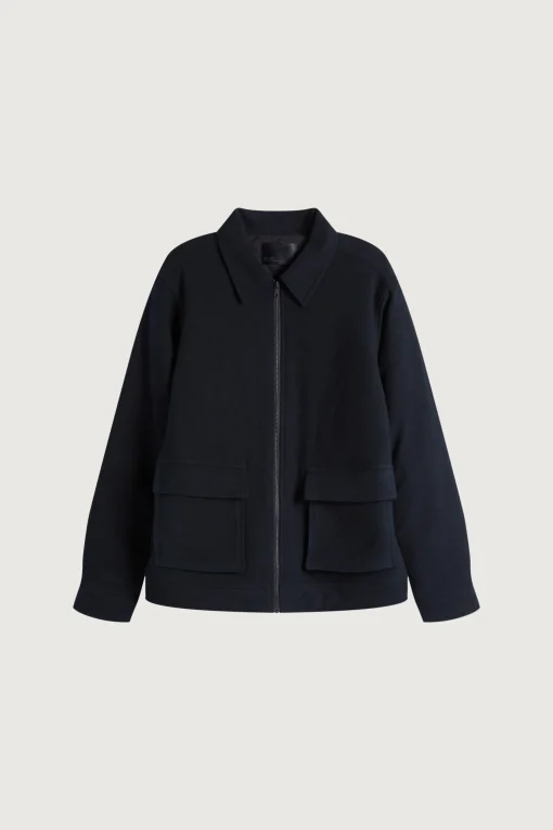 QUILT WOVEN COLLARED JACKET