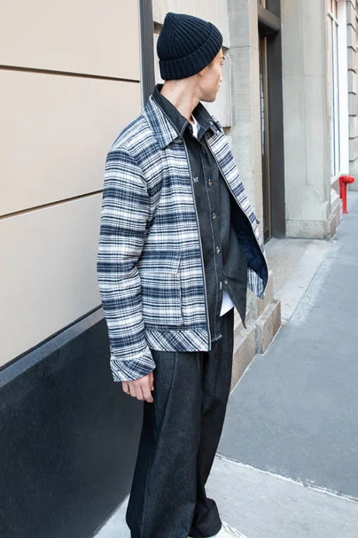 QUILT WOVEN COLLARED JACKET