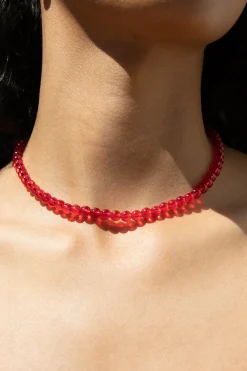 RED BEADED NECKLACE