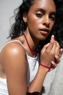 RED BEADED NECKLACE