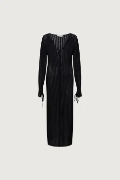 REVERSIBLE SHEER RIB-KNIT DRESS SWIM COVERUP
