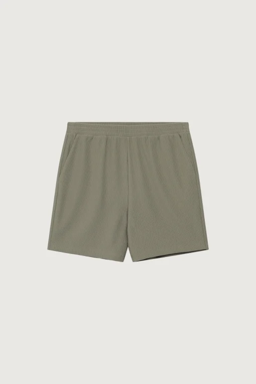 RIBBED ELASTIC WAIST SHORT