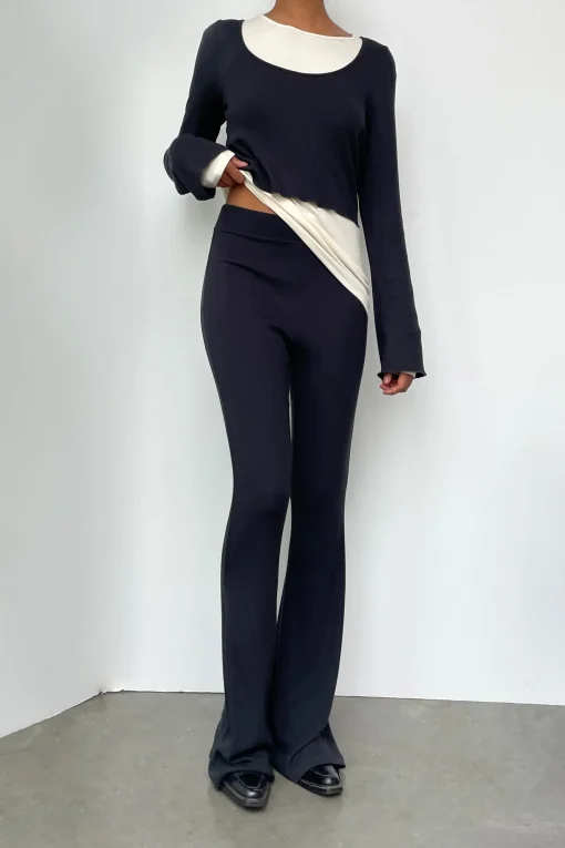 RIBBED FLARED PANT