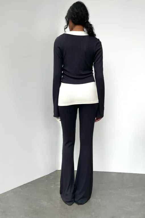 RIBBED FLARED PANT