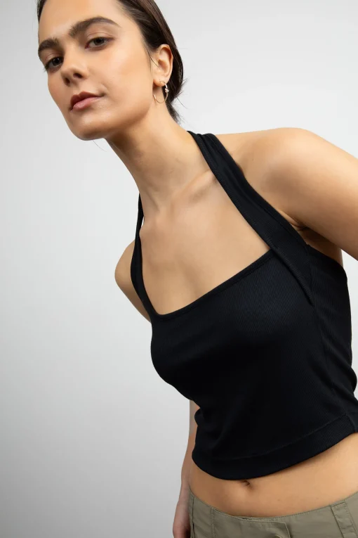 RIBBED HALTER TANK