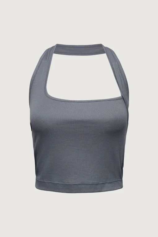 RIBBED HALTER TANK