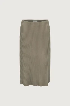 RIBBED KNIT MIDI SKIRT