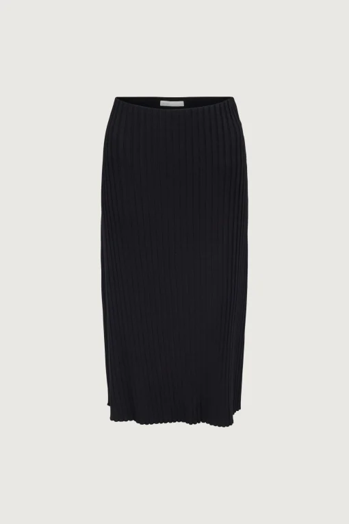 RIBBED KNIT MIDI SKIRT