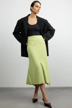 RIBBED MIDI SKIRT