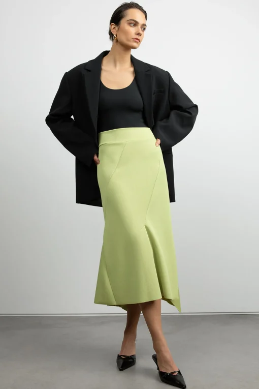 RIBBED MIDI SKIRT