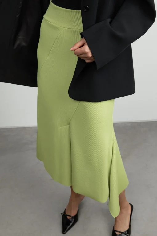 RIBBED MIDI SKIRT