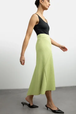 RIBBED MIDI SKIRT