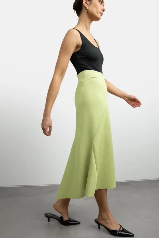 RIBBED MIDI SKIRT