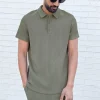 RIBBED POLO T-SHIRT
