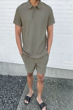 RIBBED POLO T-SHIRT