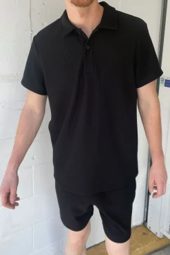 RIBBED POLO T-SHIRT