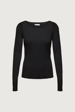 RIBBED SHOULDER CUTOUT SWEATER