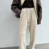RIBBED STRAIGHT LEG PANTS