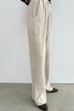 RIBBED STRAIGHT LEG PANTS