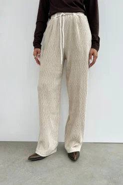RIBBED STRAIGHT LEG PANTS