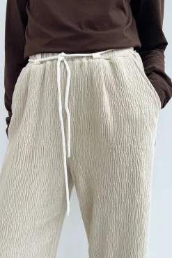 RIBBED STRAIGHT LEG PANTS
