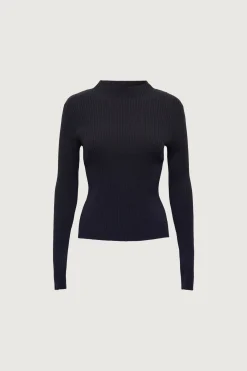 RIBBED SWEATER WITH TIE-BACK DESIGN