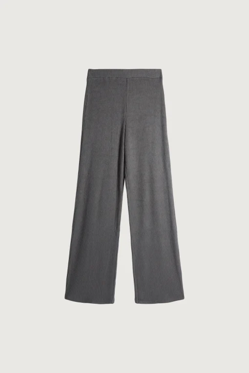 RIB-KNIT STRAIGHT LEG PANT