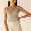 RIB-KNIT V-NECK TANK
