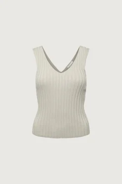 RIB-KNIT V-NECK TANK