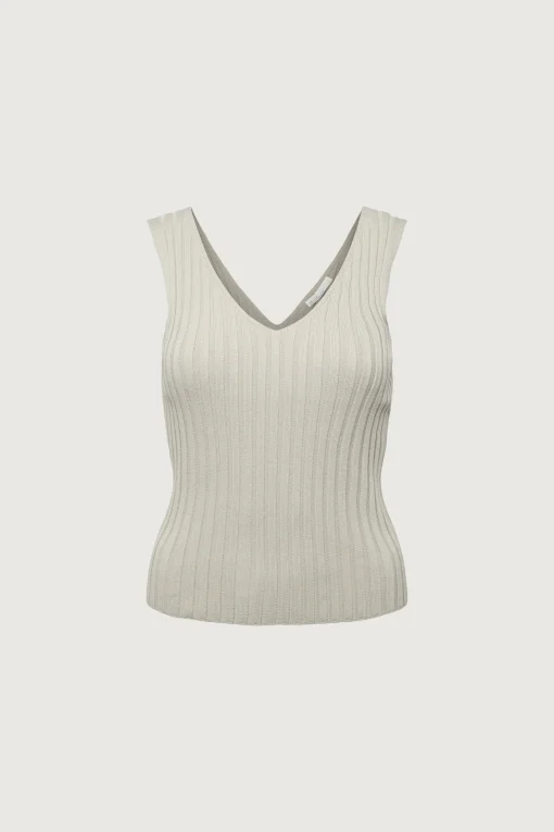 RIB-KNIT V-NECK TANK