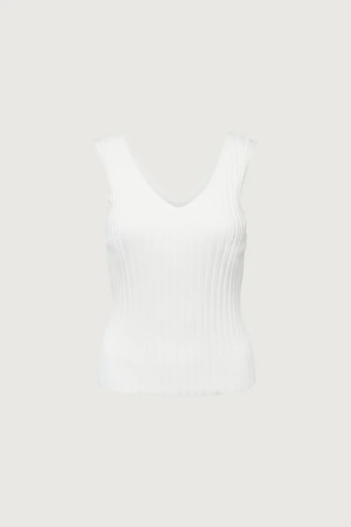 RIB-KNIT V-NECK TANK