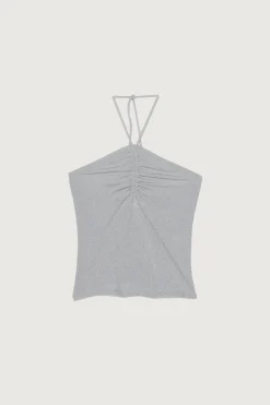 RUCHED HALTER NECK TOP