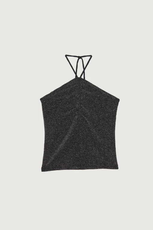 RUCHED HALTER NECK TOP