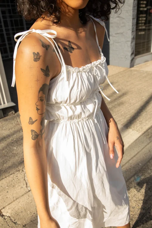 RUCHED MIDI DRESS