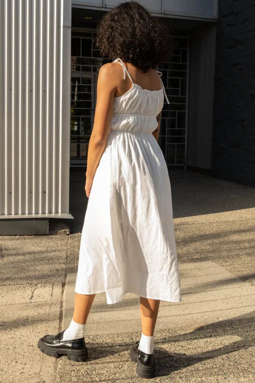 RUCHED MIDI DRESS