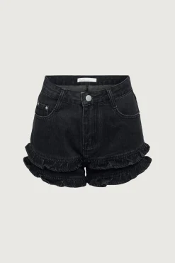 RUFFLE DENIM SHORT