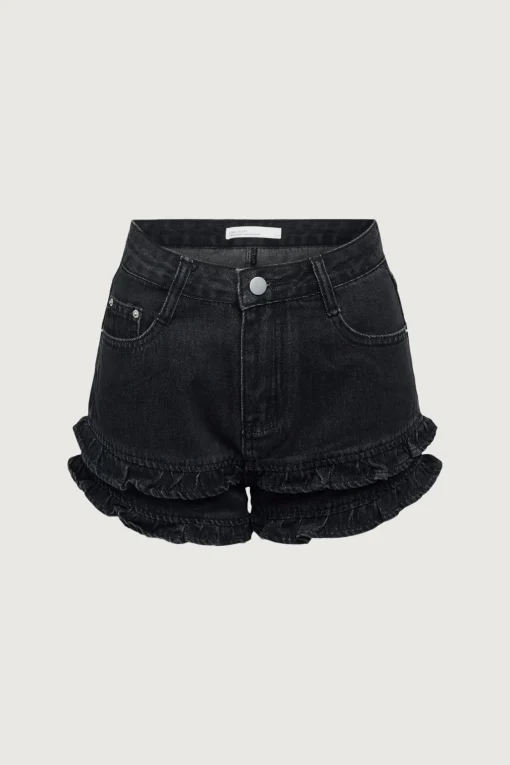 RUFFLE DENIM SHORT
