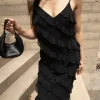 RUFFLED MAXI DRESS
