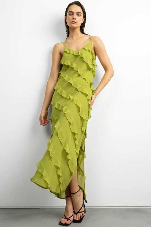 RUFFLED MAXI DRESS