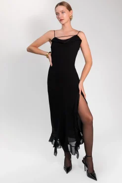 RUFFLED TRIM DRESS
