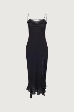 RUFFLED TRIM DRESS